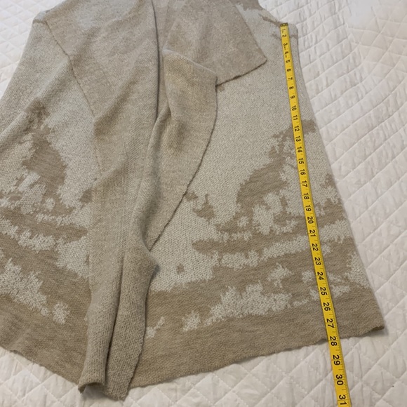 SUNDANCE wool mohair vest sleeveless cardigan long duster beige cream XL - Picture 6 of 7